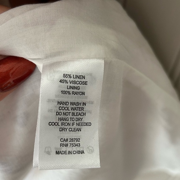 House of Harlow 1960 Small Linen Blend Mauve Palm Leaf Cream Midi Dress - Picture 5 of 6